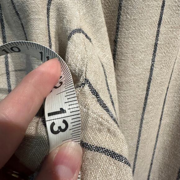Maurices Size 1X Linen Blend Wide Leg Pull On Pants Beige Black Striped - Picture 10 of 10